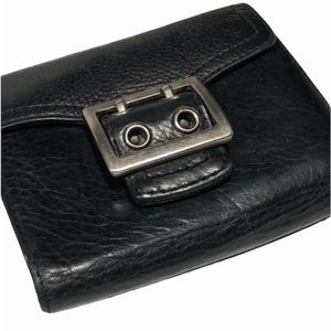 BANANA REPUBLIC Black Pebble Leather Wallet